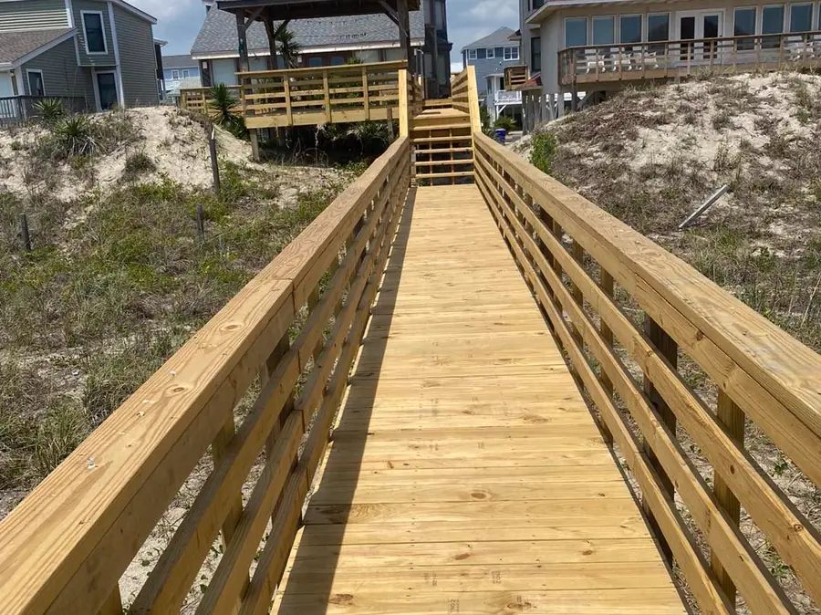 New wood beach-access walkway